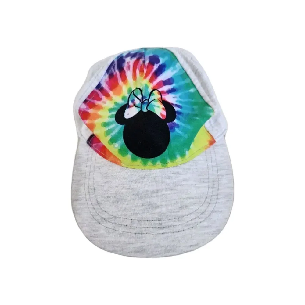 Disney Minnie Mouse Tie Dye Baseball Hat Light Gray Kids Youth Adjustable Cap